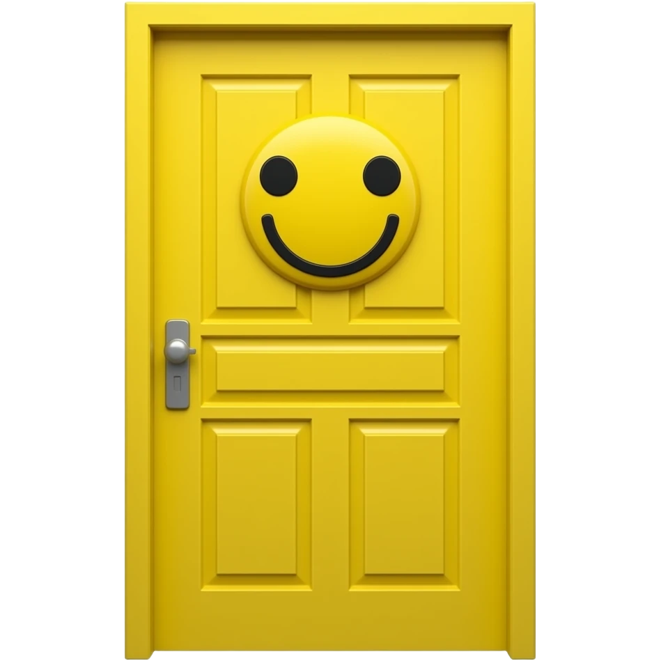Happy yellow door emoji