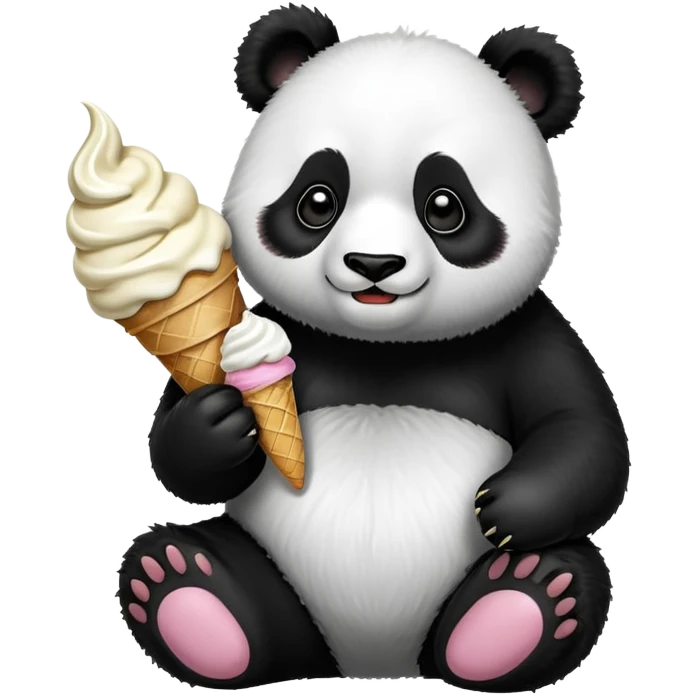 Panda eating ice cream emoji