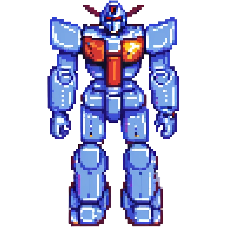 Voltes V robot, pixel art style, classic 8-bit video game look, standing pose emoji