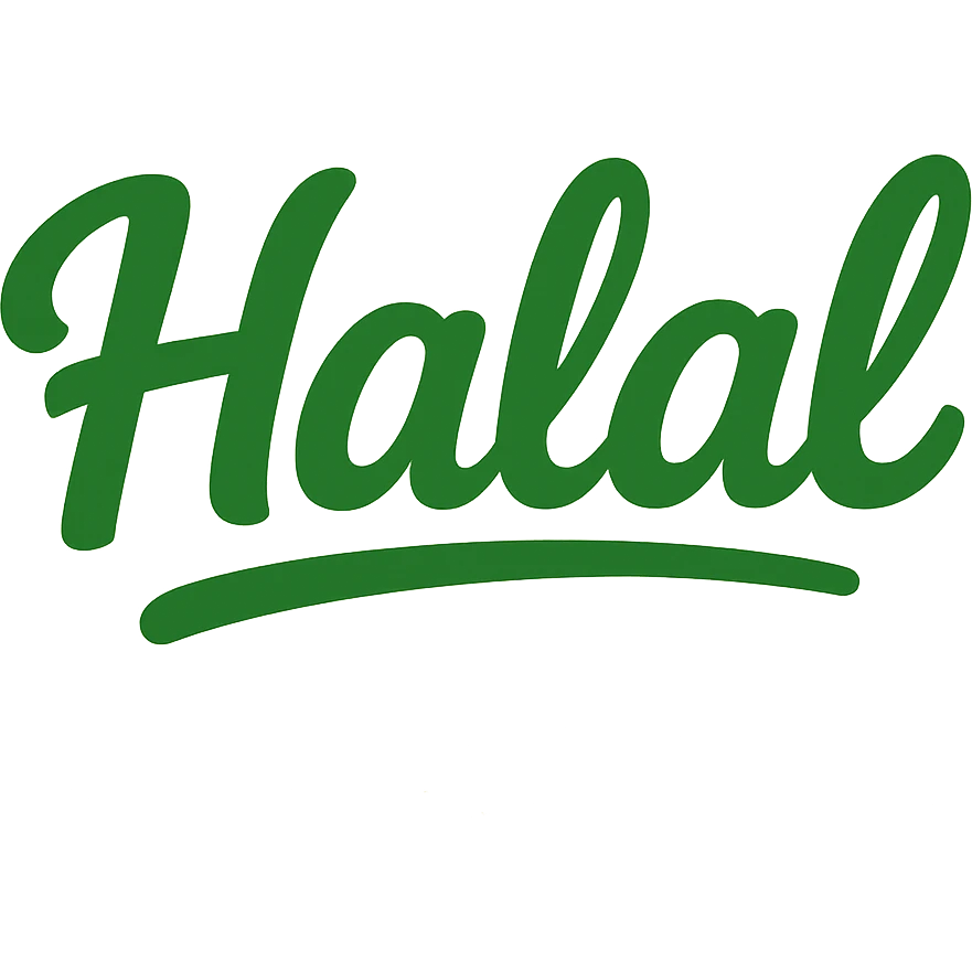 the word 'Halal' in a friendly, modern style, suitable for a food label emoji