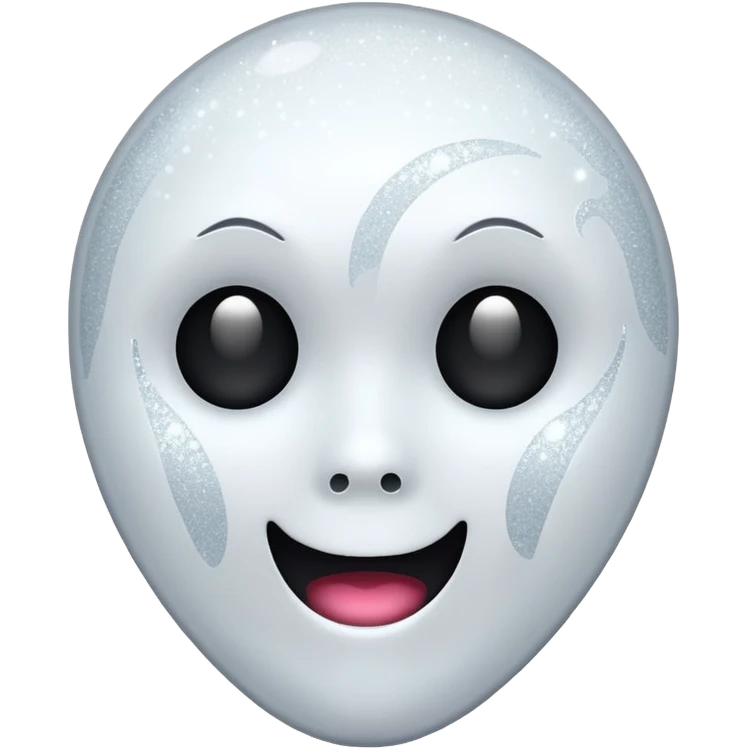 white Ghost face glitter  emoji