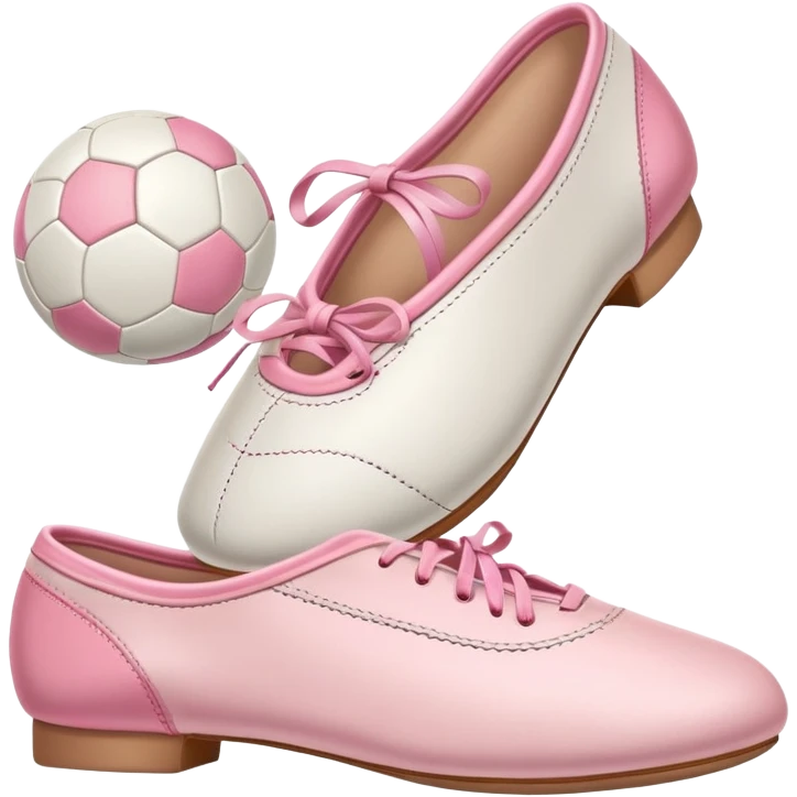 Soccer ball and ballet shoes emoji