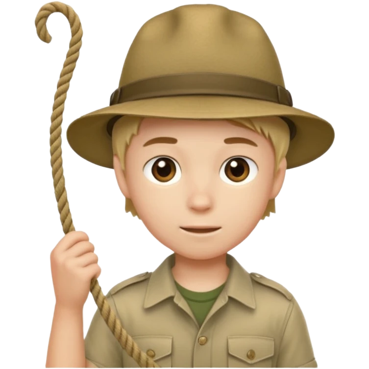 Boy holding rope,Jungle Explorers. emoji