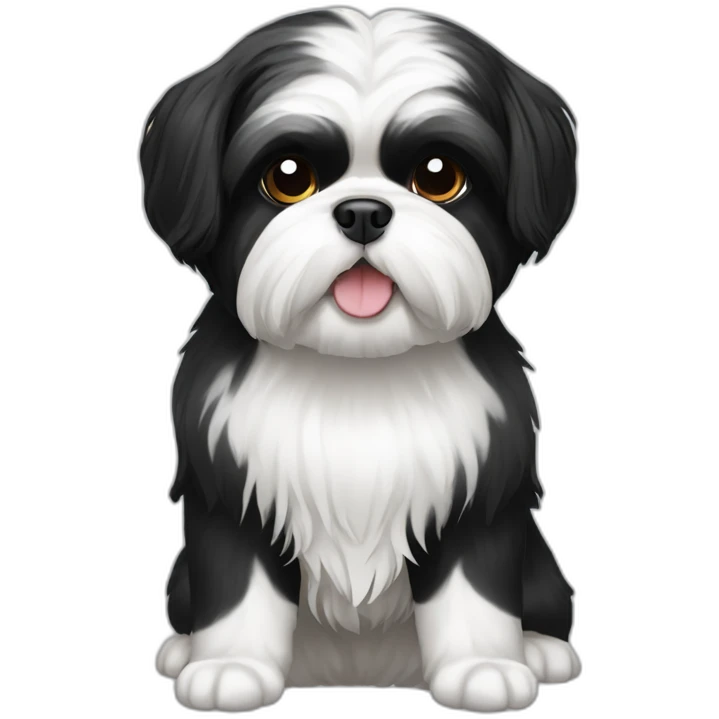 black and white Shih-Tzu emoji