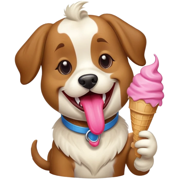 Super mutt eating icecream emoji