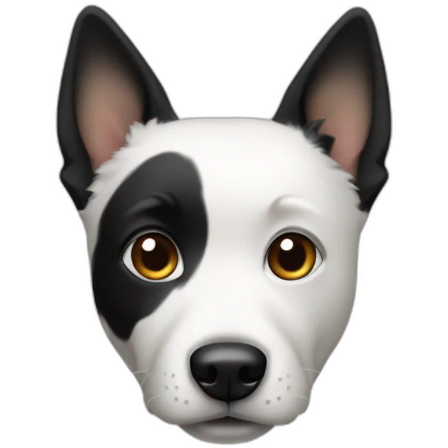 black and white dog emoji