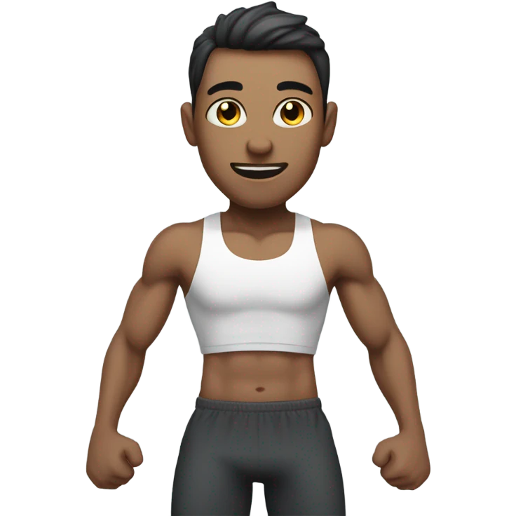 motivated skinny white skin color gym member emoji