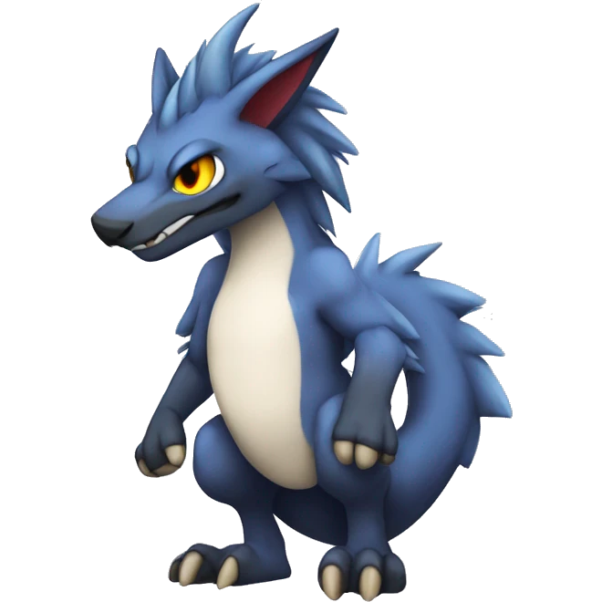 Cute Chibi Lombax-Sergal-Vernid-Fakemon full body emoji