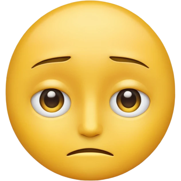 Generate me a blank face emoji with the upper eyelid half closed make it the original yellow emoji remove the nose emoji