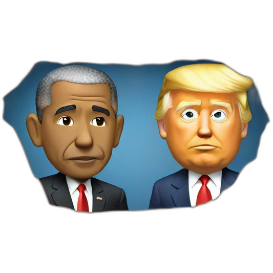 Trump et Obama qui s'embrasse emoji