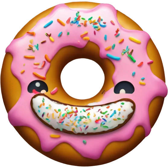 Happy cute donut emoji
