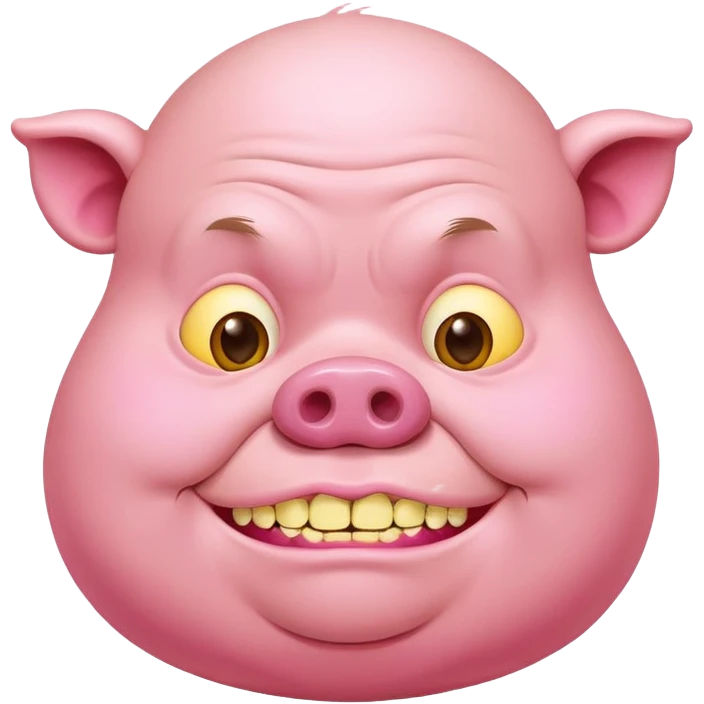 fat man with pink skin pork and yellow teeth john pork emoji