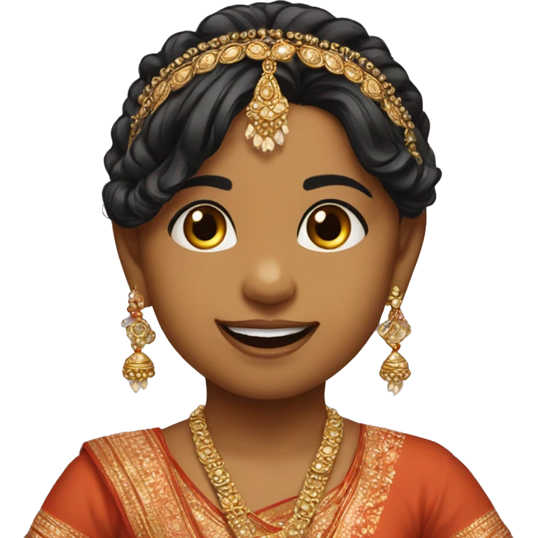 Indian baby girl dancing in ethnic wear comic with uploaded image emoji