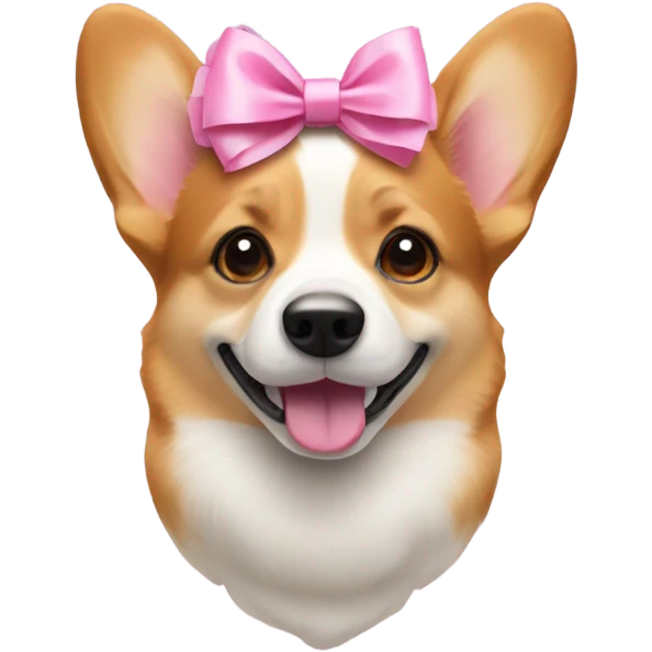 corgi with a pink bow on its head emoji