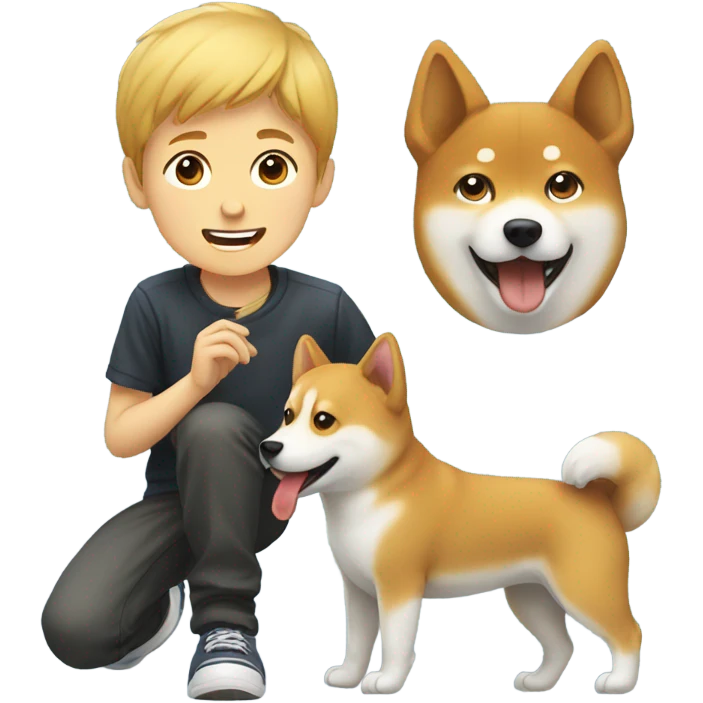 boy with shiba inu dog emoji