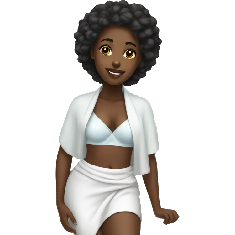 Black girl in spa day emoji