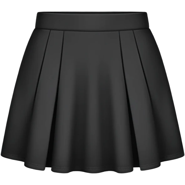 super realistic black cotton mini skirt isolated emoji