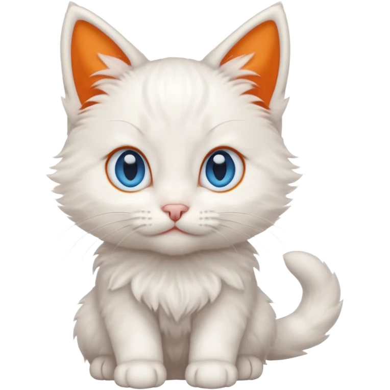 White kitten with blue eyes and orange ears emoji
