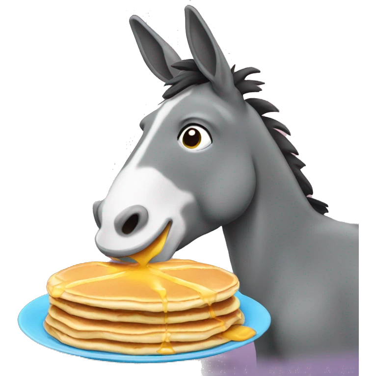 donkey eating pancakes  emoji