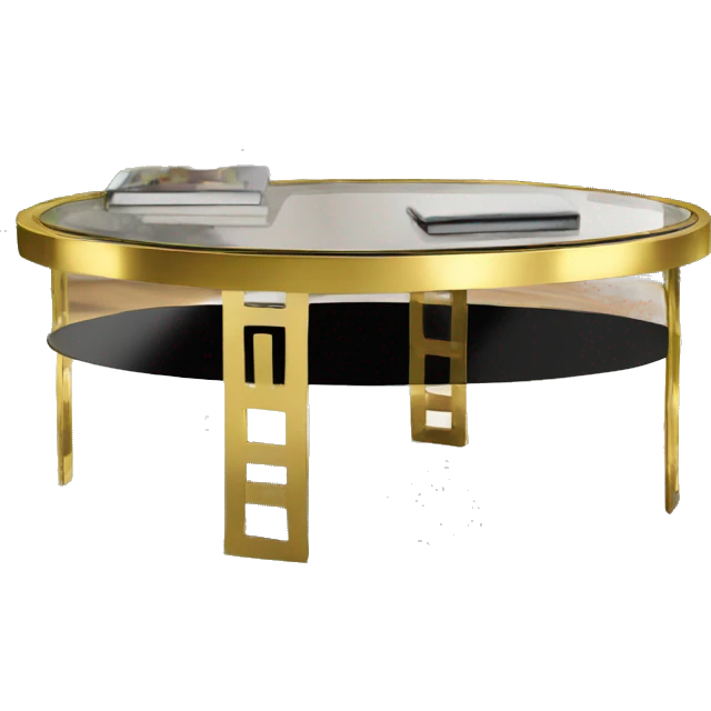 Golden-band-glass-coffee-table emoji