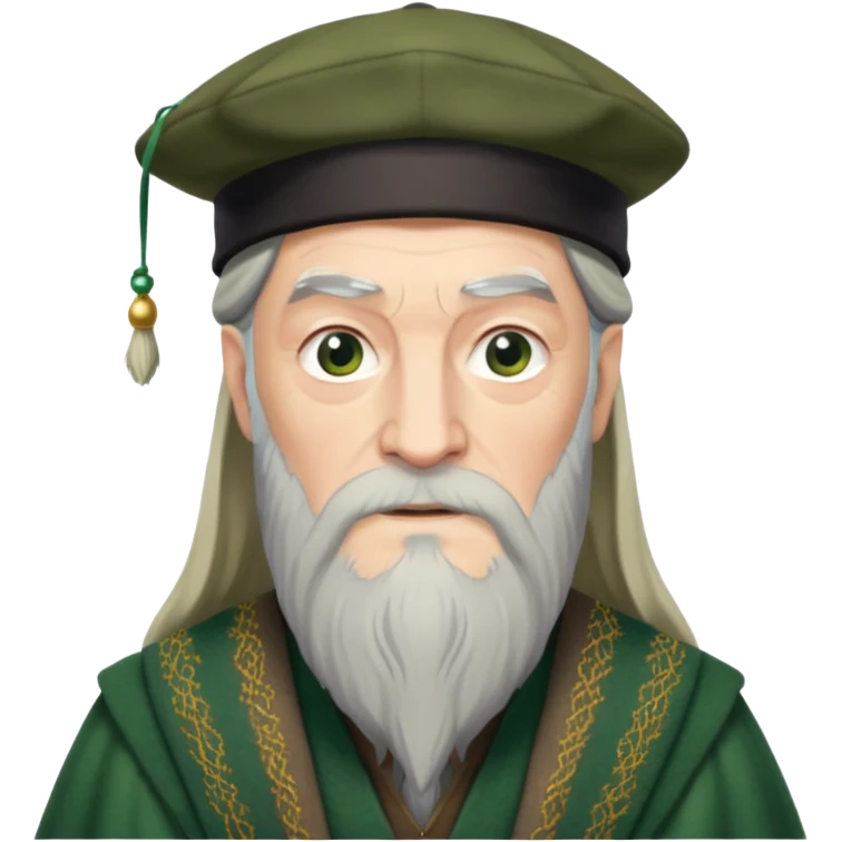 albus dumbledore from harry potter with green   tam o'shanter emoji