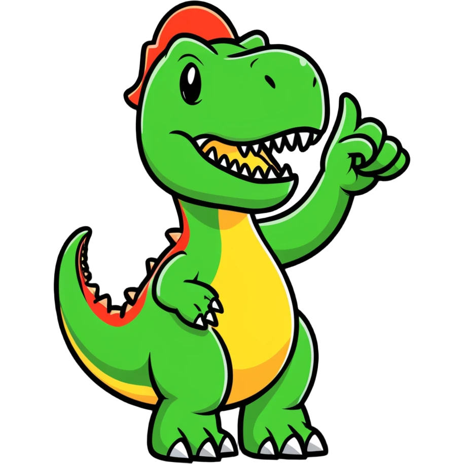 T-Rex giving the middle finger emoji
