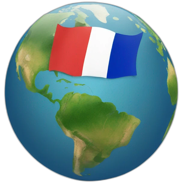 globe with french flag emoji