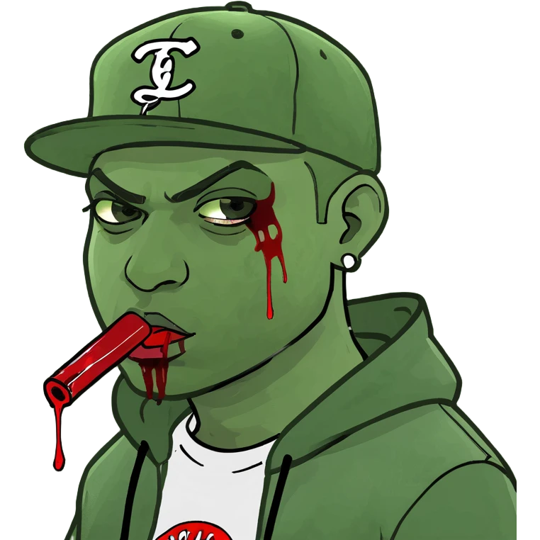 rapper with blood emoji