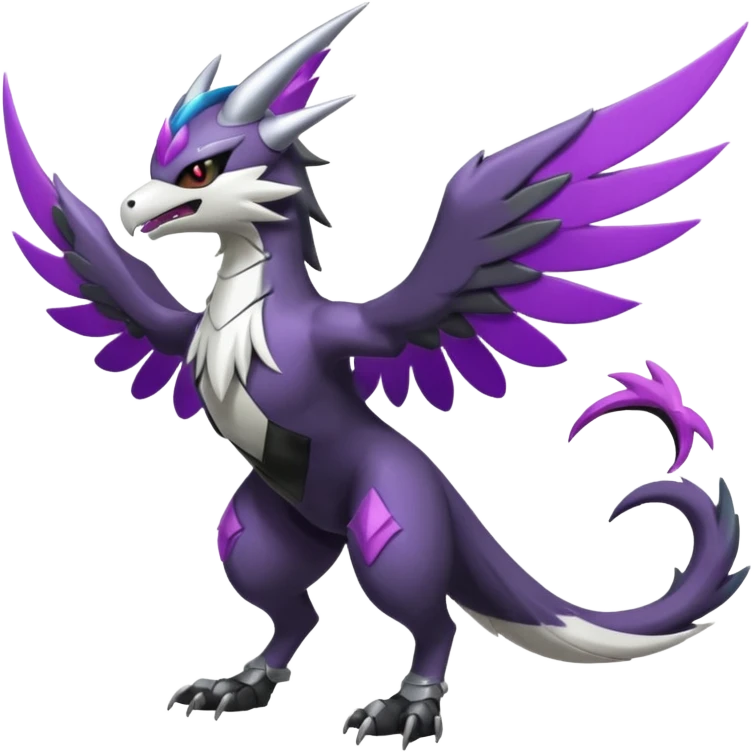 Shiny Noivern-Mightyena-Silvally-Fakémon-hybrid-creature (full body)  emoji