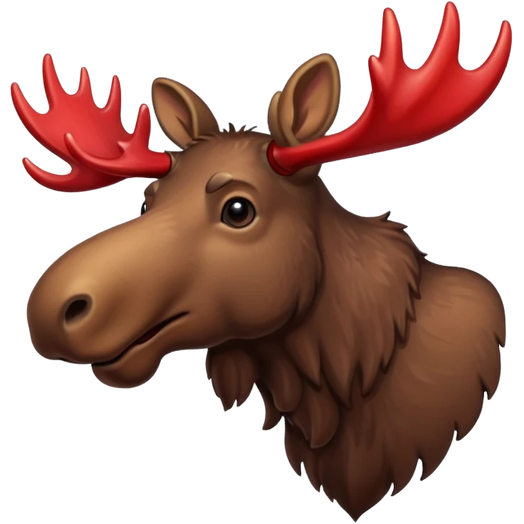 A moose with blood-covered antlers  emoji