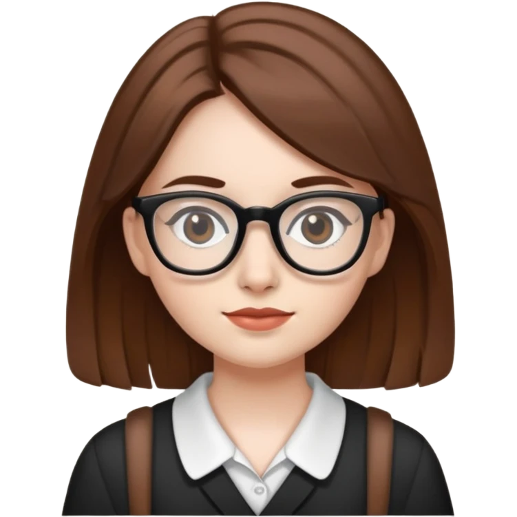 A girl with white skin , brown hair, black eyes who is a English teacher emoji