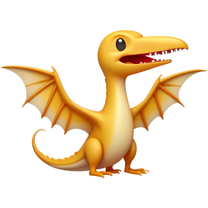 Cinematic Cute Yawning Pterodactyl Portrait Emoji, Head tilted slightly with a dramatic, wide-open yawn, showcasing a slender, gracefully curved body with softly drooping wings and sleepy, half-closed eyes, Simplified yet irresistibly cute features, highly detailed, glowing with a soft, cozy aerial glow, high shine, relaxed yet expressive, stylized with a dash of whimsical flight charm, soft glowing outline, capturing the essence of a drowsy yet affectionate Pterodactyl that appears ready to stretch and yawn its way out of the screen! emoji