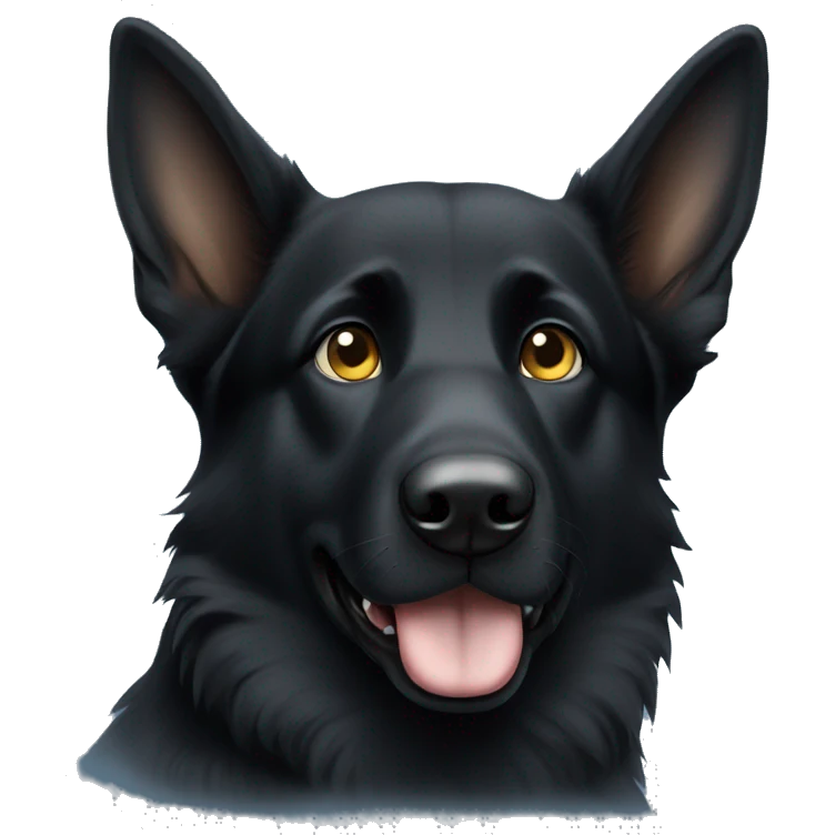 Black German shepherd dog, blue eye  emoji