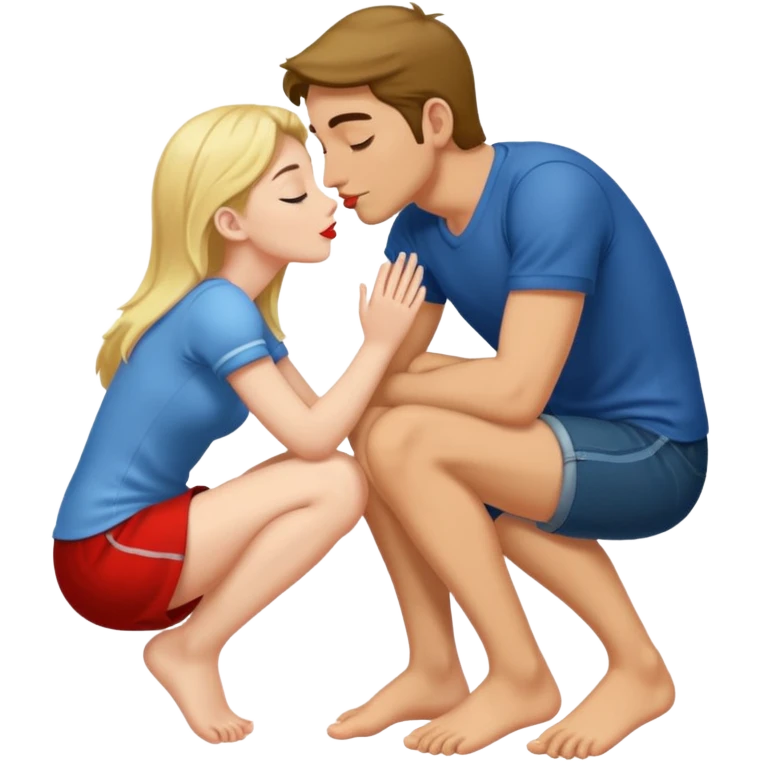 Man kissing girls feet emoji