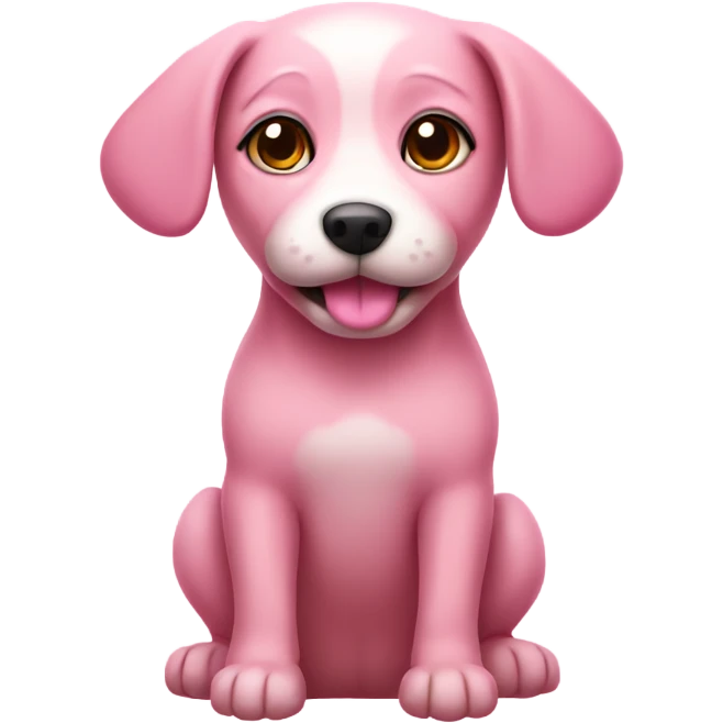Cute pink dog emoji