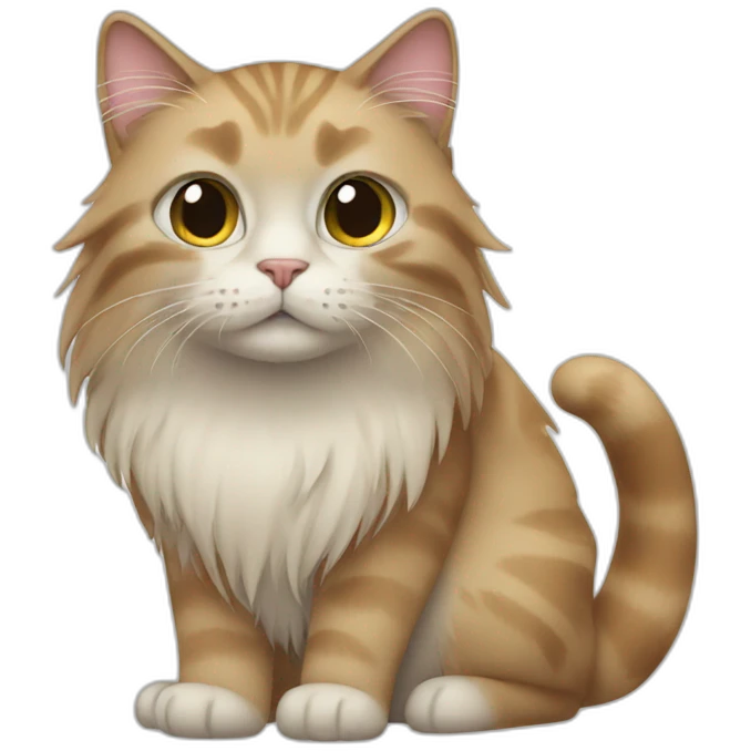 Cat with long hair emoji