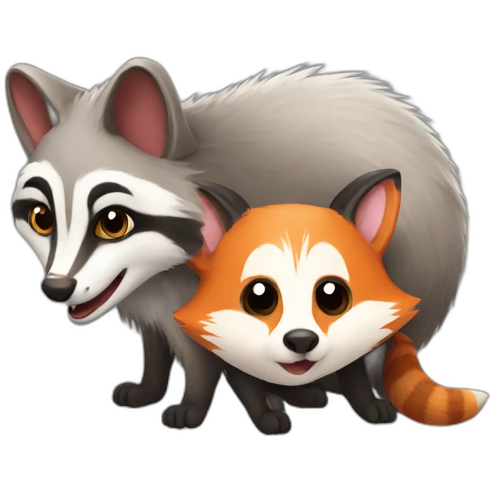 opossum and raccoon and fox emoji