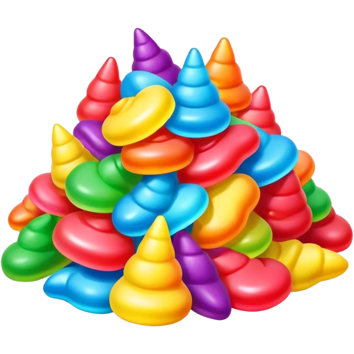 Rainbow gummy unicorn poop emoji