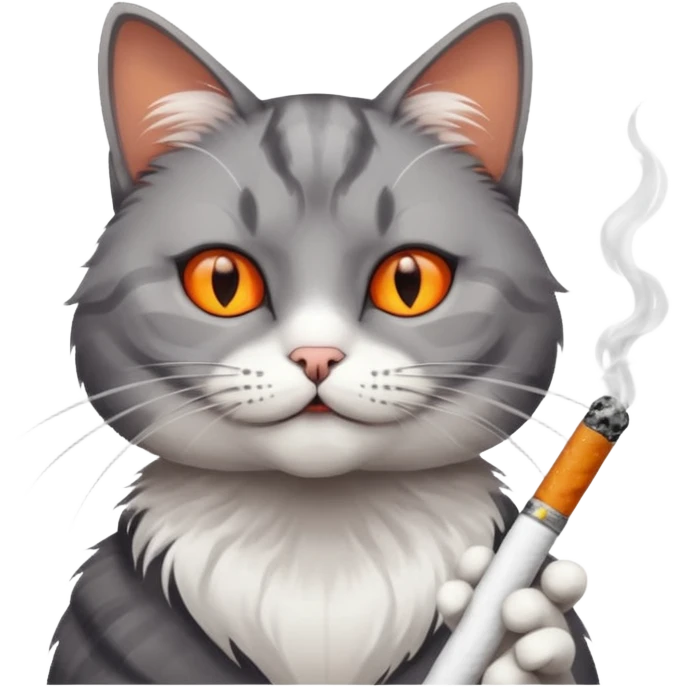 Cat with cigarette emoji