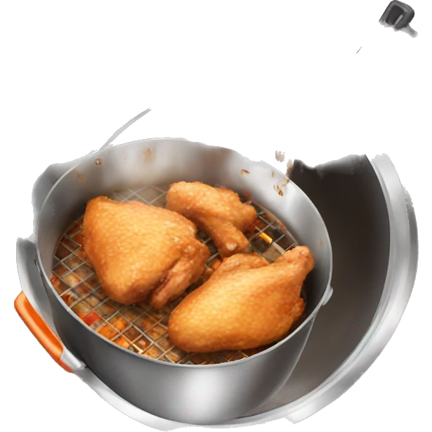 A bown guy frying chicken emoji