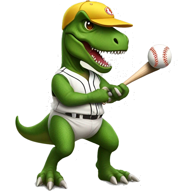 T-rex playing baseball emoji