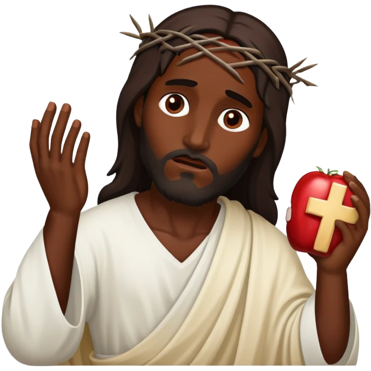 Dark skin christ injured on christ emoji