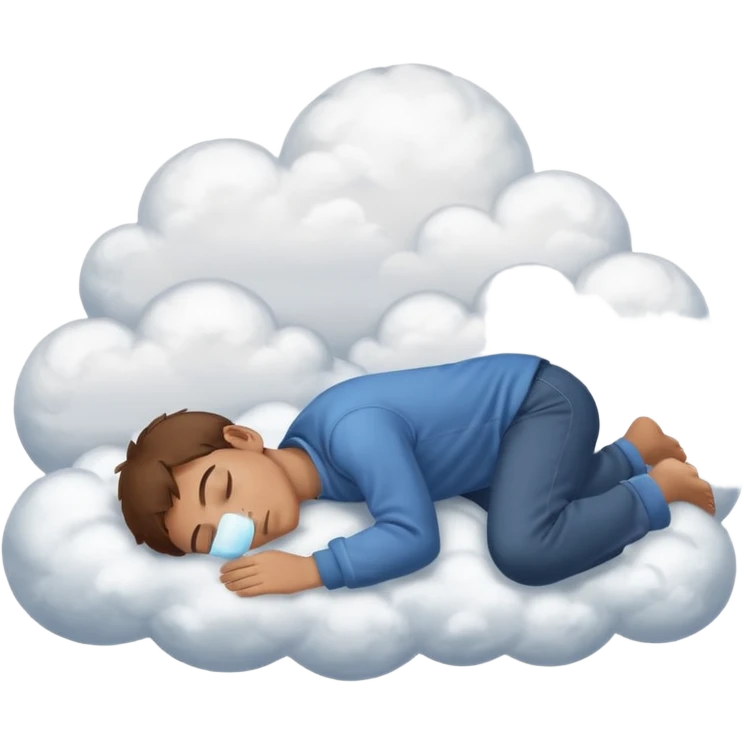 boy sleeping on clouds emoji