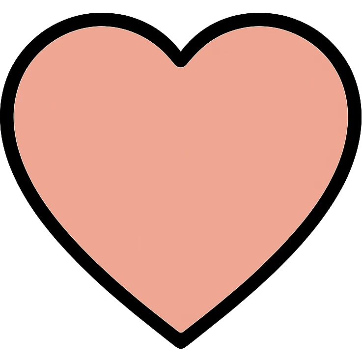 rose gold heart color outline icon emoji