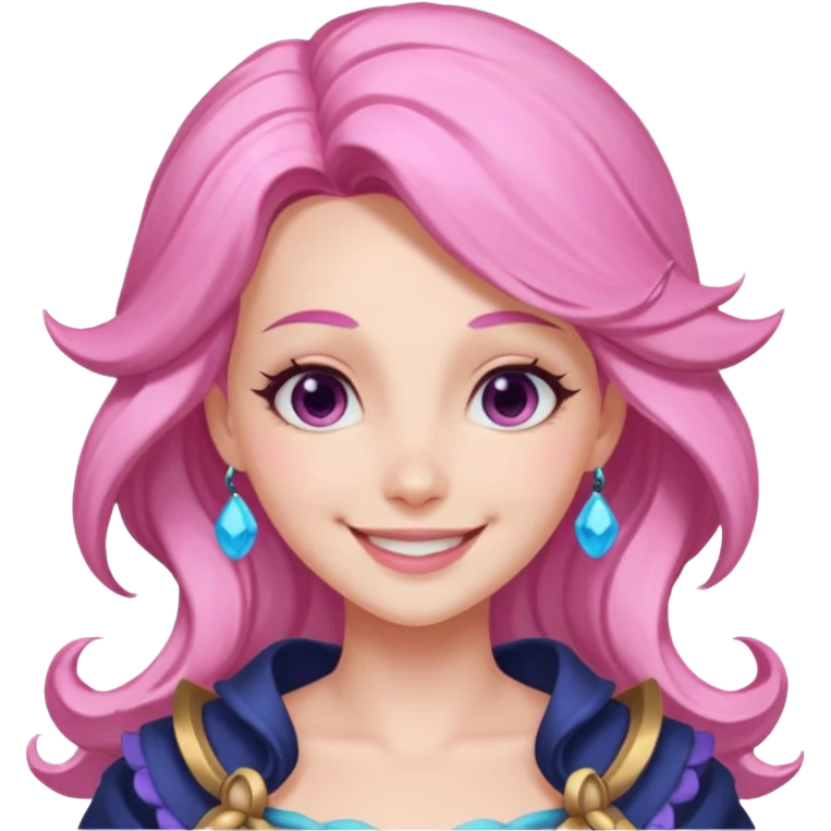 Эмодзи серафина из лиги легенд улыбается emoji