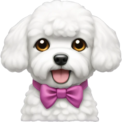 Bichon with bow emoji