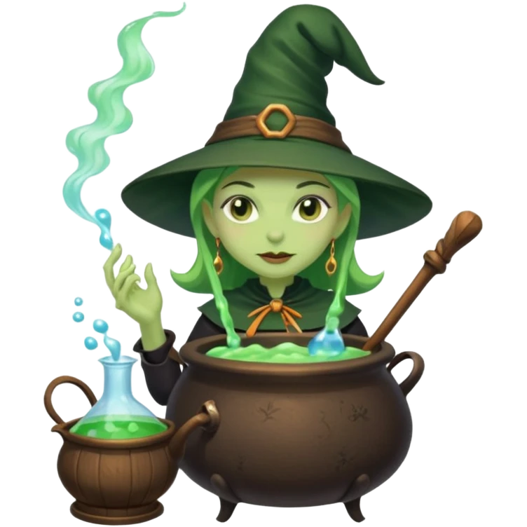green witch cooking potion emoji