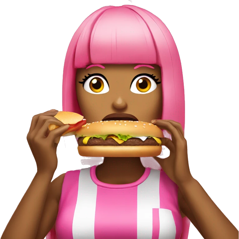 nicki minaj eating burger emoji