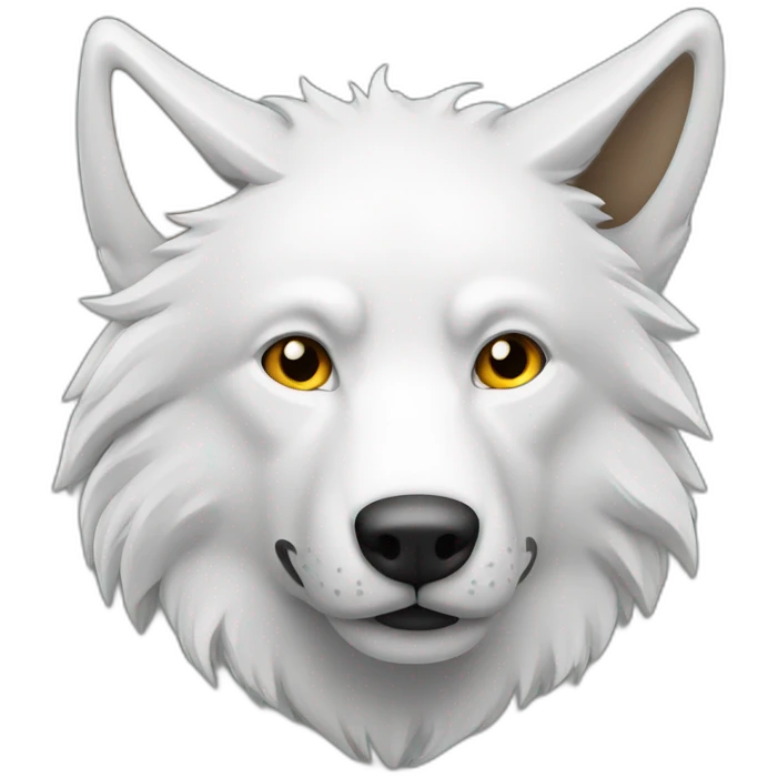 Loup blanc avec un loup roux emoji