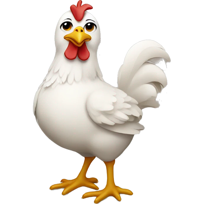 Chicken wearing a dress emoji